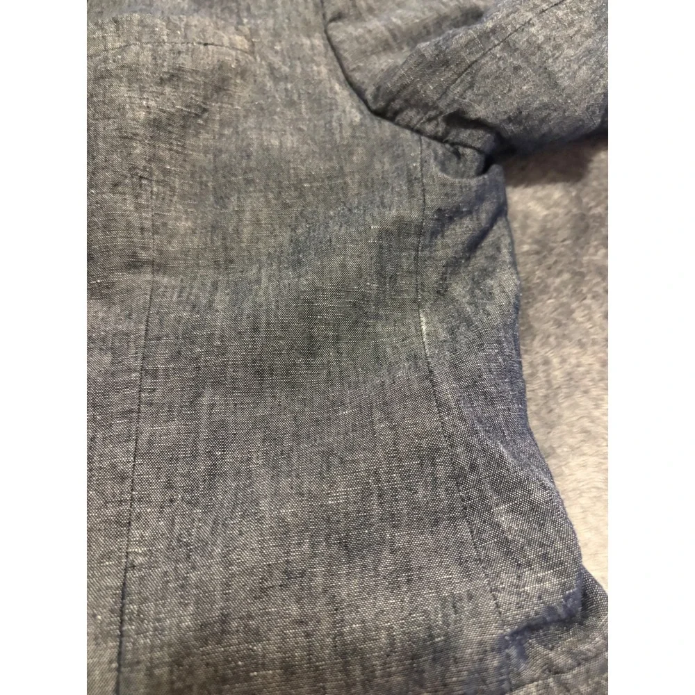(CL) Express Photographer Fitted 44R Blue Chambray Sport Coat Blazer Mens